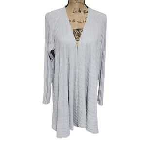 Tommy Bahama Island Soft Gray Knit Open‎ Front Long Sleeve Cardigan Sweater